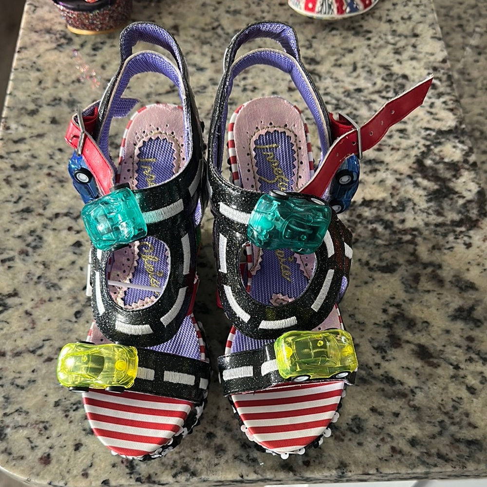 Irregular Choice Race Car platforms size 7 1/2 New without box